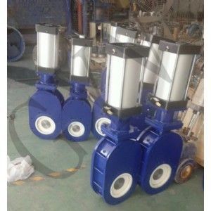 Z673TC氣動陶瓷雙閘板閥